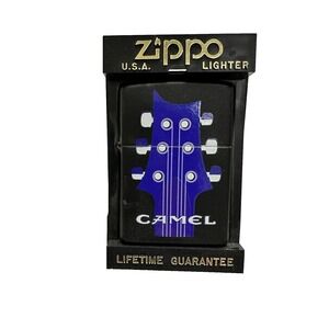 Vintage Camel Zippo Lighter Guitar Music Note Made In USA New Retro